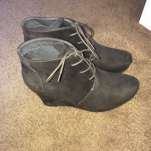 Grey Bootie Wedges